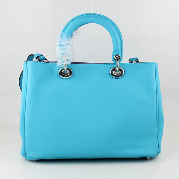 Christian Dior diorissimo original calfskin leather bag 44373 light blue 7 light purple
